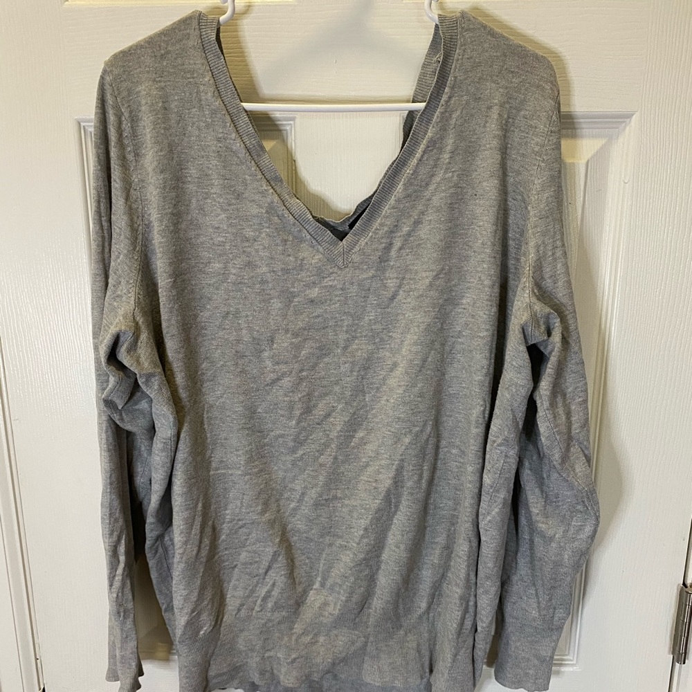 SOLD!! NFS!! Lane Bryant Gray V neck sweater size 18/20